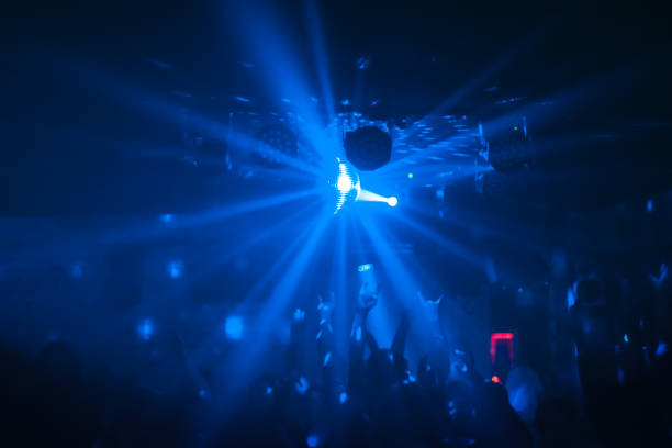 istock View of a party with bright disco ball sphere 1077860818