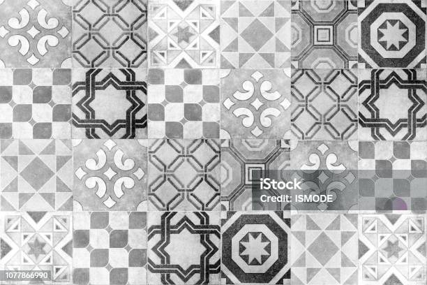 Vintage Ceramic Tiles Wall Decoration Turkish Ceramic Tiles Wall Background Stock Photo - Download Image Now