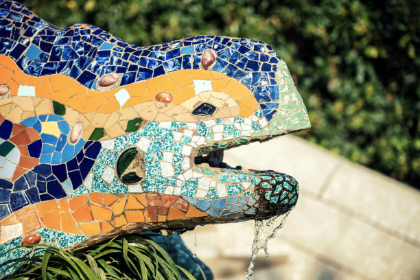 park guell views stock photo