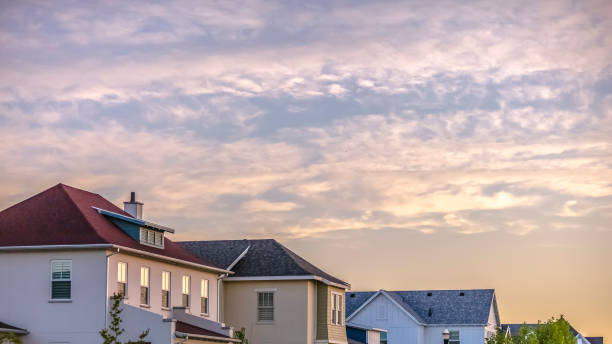 istock Homes in Daybreak Utah with cloudy sky background 1077880778