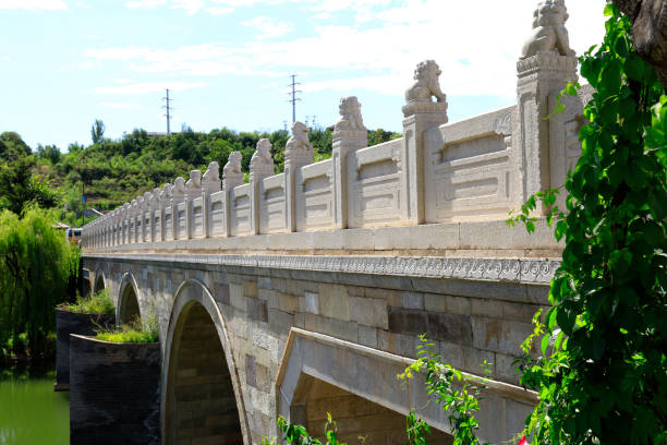 Old stony bridge with name Maria Theresia Bridge over river Roer in Roermond, The Netherlands.