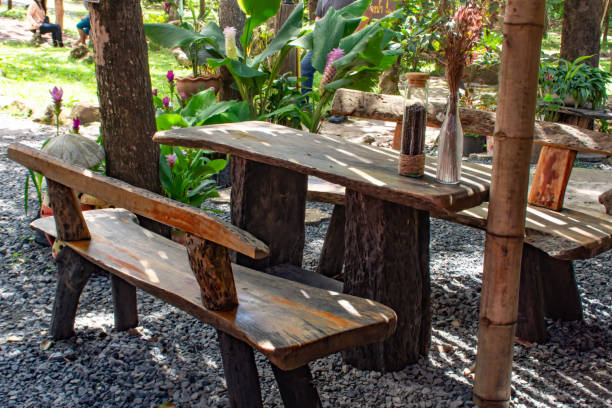 istock Wooden chairs for you to sit and relax 1077888224