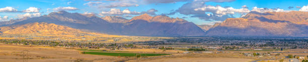 istock Scenic Utah Valley landscape with mountain and sky 1077892132