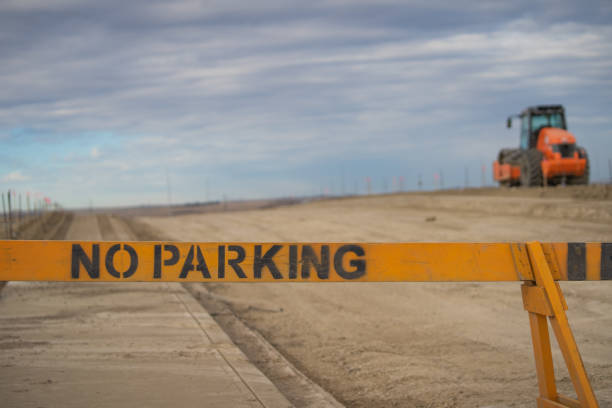 istock No Parking sign on construction site made of wood 1077896094