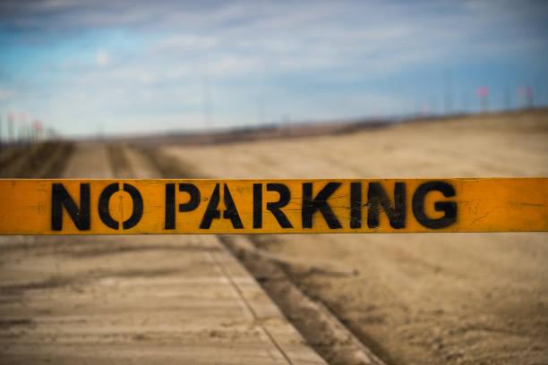 istock No Parking sign on construction site made of wood 1077896150