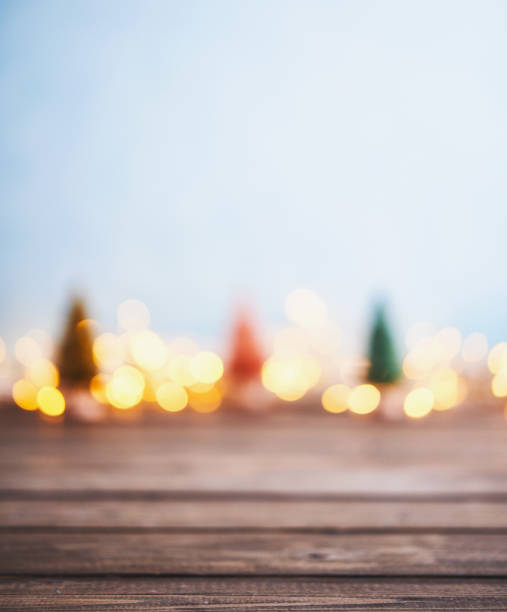 istock Christmas bokeh background with trees and lights 1077906360