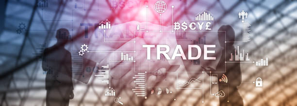 istock Stock trading candlestick chart and diagrams on blurred office center background. 1077938286