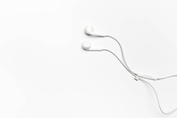 istock white Earphones isolated on white background 1077944572