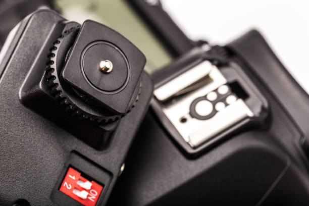 istock Wireless Trigger, with camera Isolated on White Background. Photographic equipment 1077944638