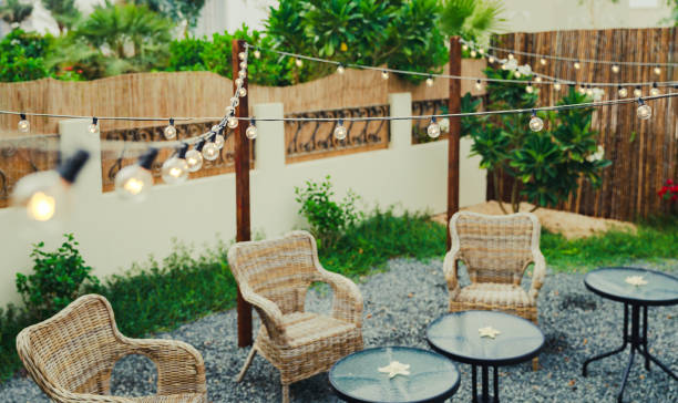 istock Private Patio Setup in the Backyard 1077944658