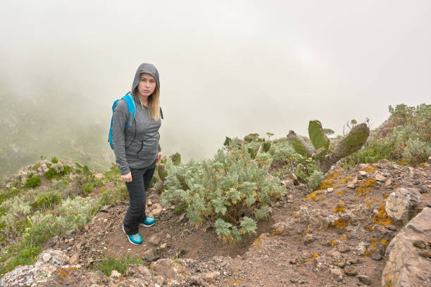 istock hiker woman in the mountains 1077945390