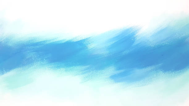 istock Blue Watercolor painted on white background, Abstract texture 1077947784