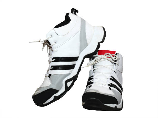 istock White and black sneakers on white background 1077951414