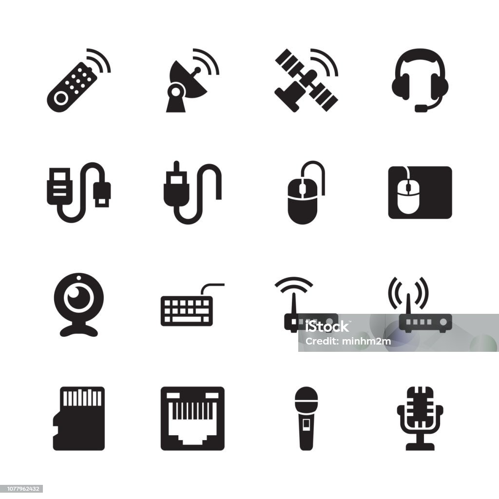 Electronics & technologie Icons - Set 4 - clipart vectoriel de Icône libre de droits