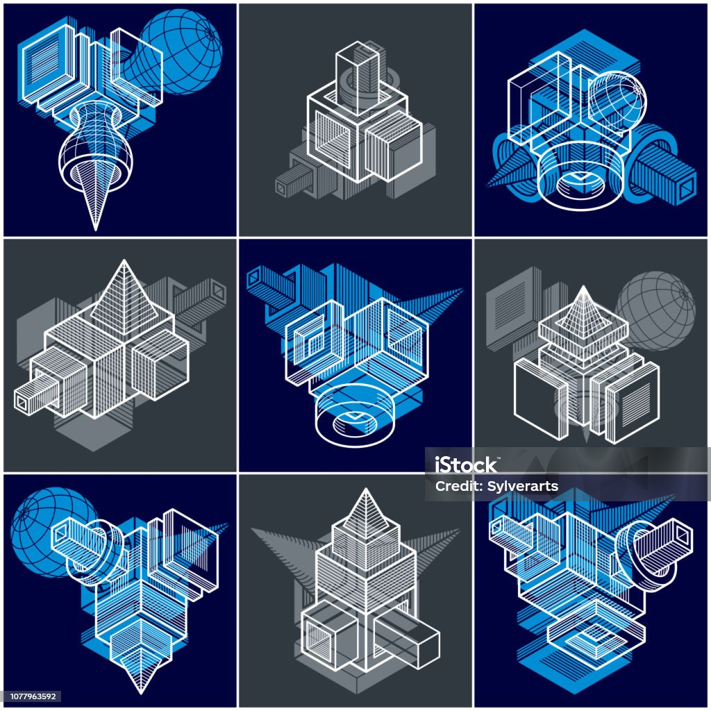 Engineer Shape Design Engineering Abstract Geometric Shapes Simple Vectors Set Stock ...
