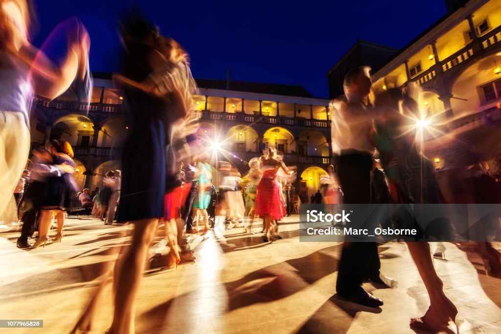 Tango danced inside of a courtyard Tango - Dance Stock Photo