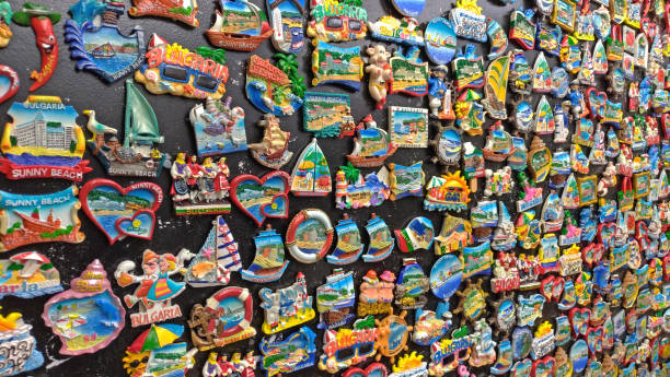 istock Many souvenir magnets from Bulgaria. A gift for memory, a souvenir 1077966452