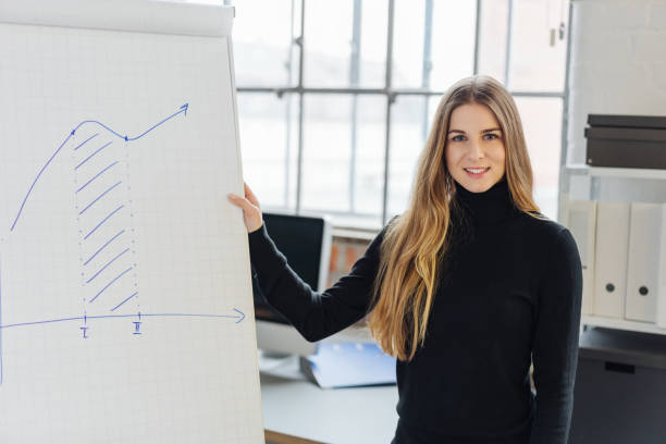 istock Attractive businesswoman doing a presentation 1077968564