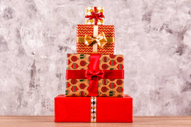 istock Christmas mood image with colorful presents. 1077969466