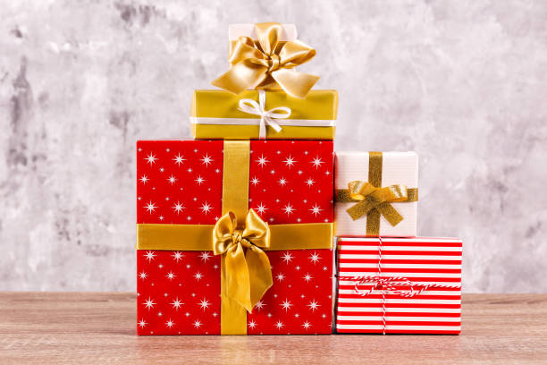 istock Christmas mood image with colorful presents. 1077969522