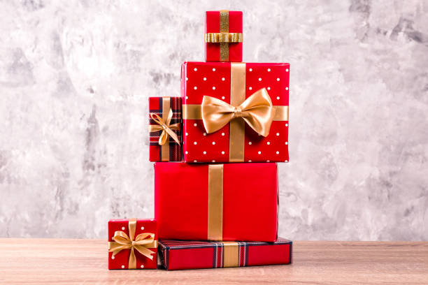 istock Christmas mood image with colorful presents. 1077969526