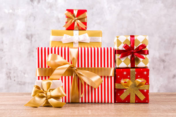 istock Christmas mood image with colorful presents. 1077969552