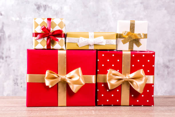 istock Christmas mood image with colorful presents. 1077969584