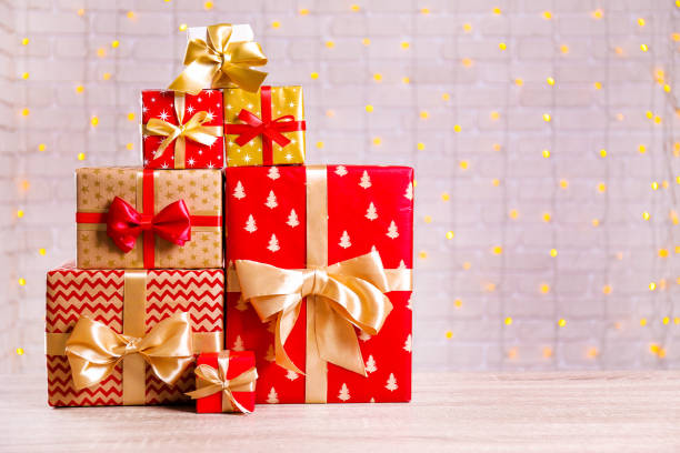 istock Christmas mood image with colorful presents. 1077969646