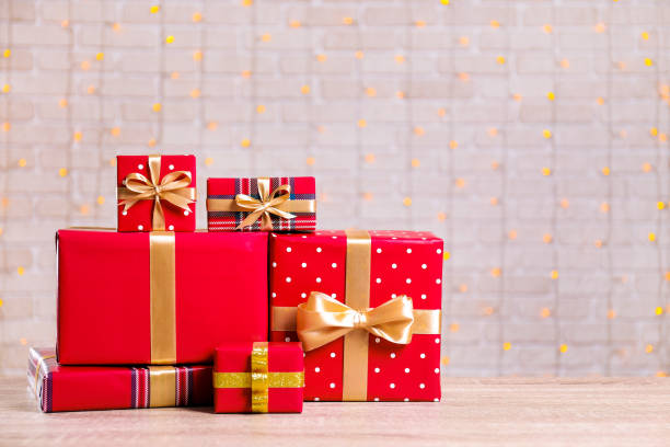 istock Christmas mood image with colorful presents. 1077969648