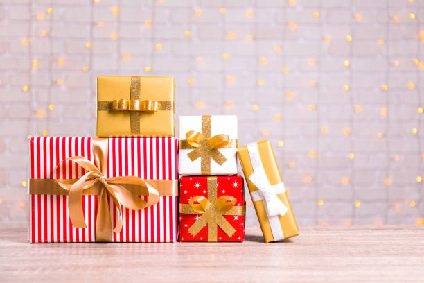 istock Christmas mood image with colorful presents. 1077969652