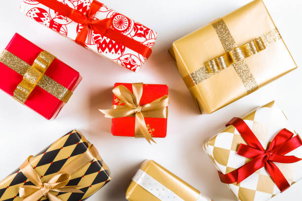 istock Christmas mood image with colorful presents. 1077969662