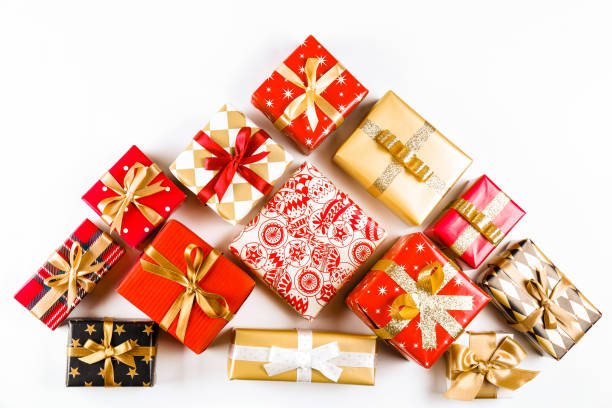 istock Christmas mood image with colorful presents. 1077969758