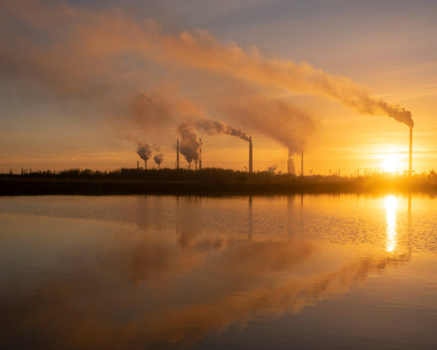 istock Smoking chemical plant chimneys,panorama.Air environment pollution concept. 1077975020