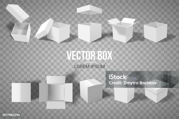 Close.box Geometry A Set Of Open And Closed Boxes In Different Angles Isometry In ...