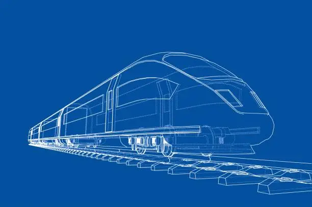 Vector illustration of Modern speed train concept. Vector
