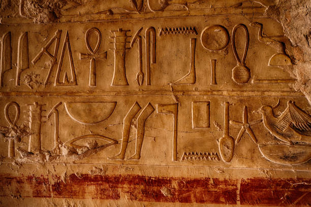 istock hierroglyph in Temple of Hatshepsut 1077985164
