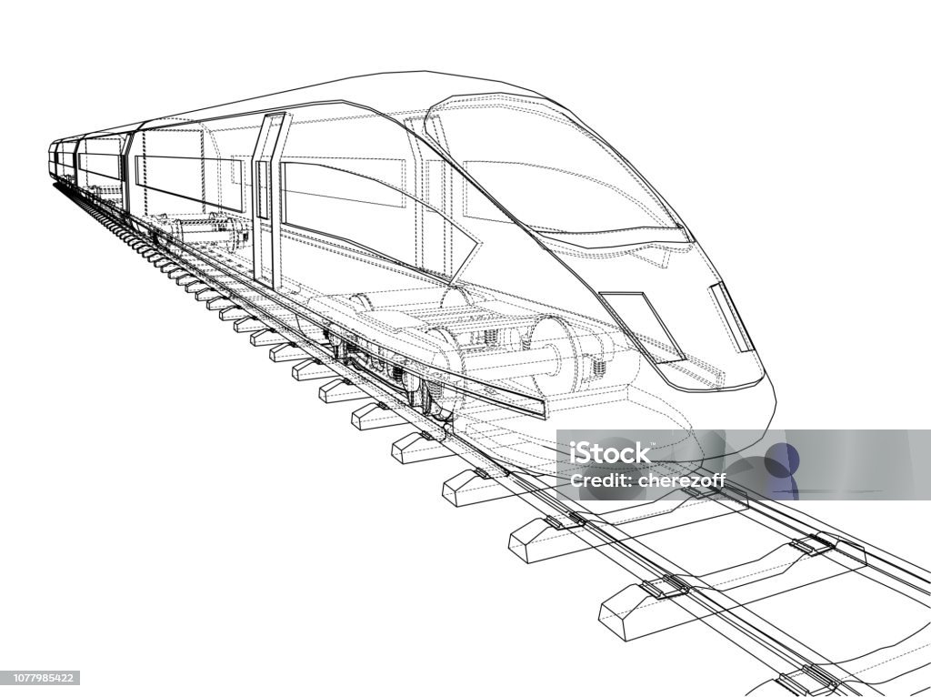 Rail Line Speed Vector Modern Speed Train Concept Vector Stock Illustration - Download Image ...