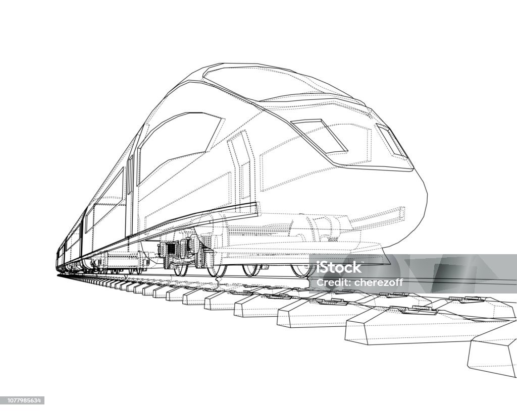 Rail Line Speed Vector Modern Speed Train Concept Vector Stock Illustration - Download Image ...