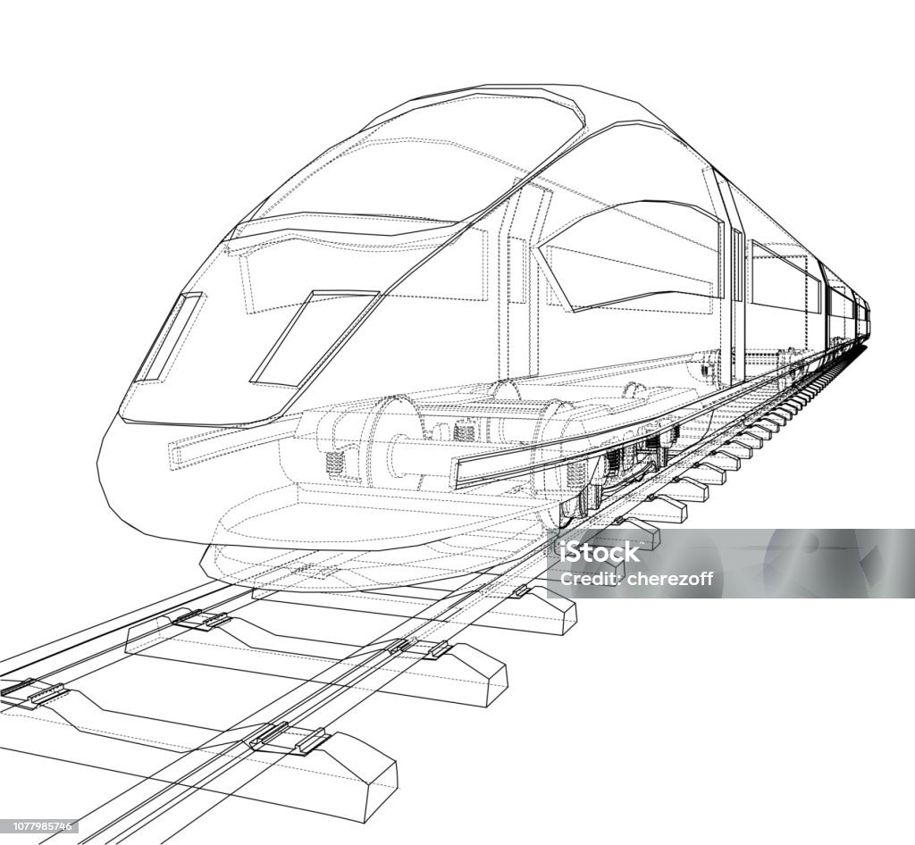 Fast Train Graphics Modern Speed Train Concept Vector Stock Illustration - Download Image ...