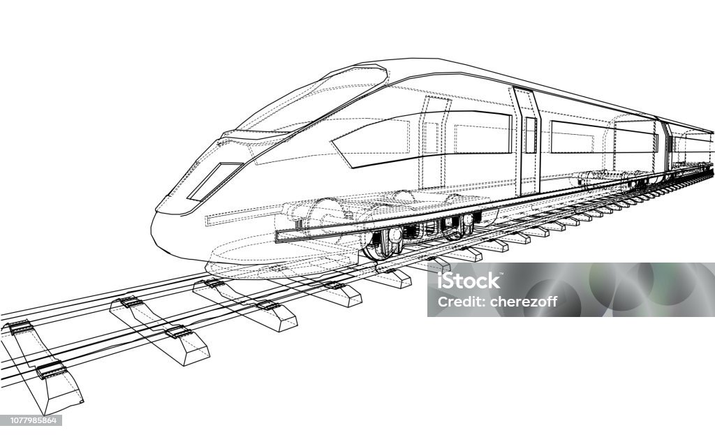 Rail Line Speed Vector Modern Speed Train Concept Vector Stock Illustration - Download Image ...