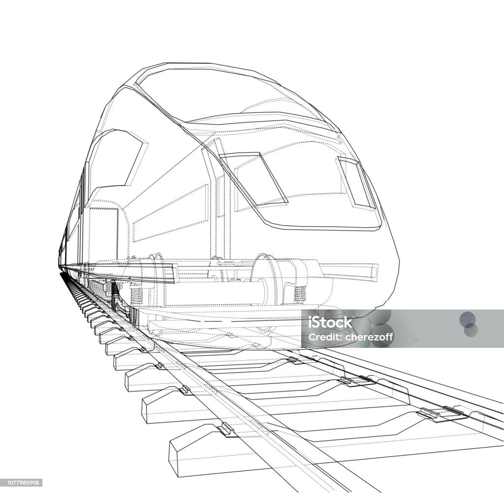 Rail Line Speed Vector Modern Speed Train Concept Vector Stock Illustration - Download Image ...