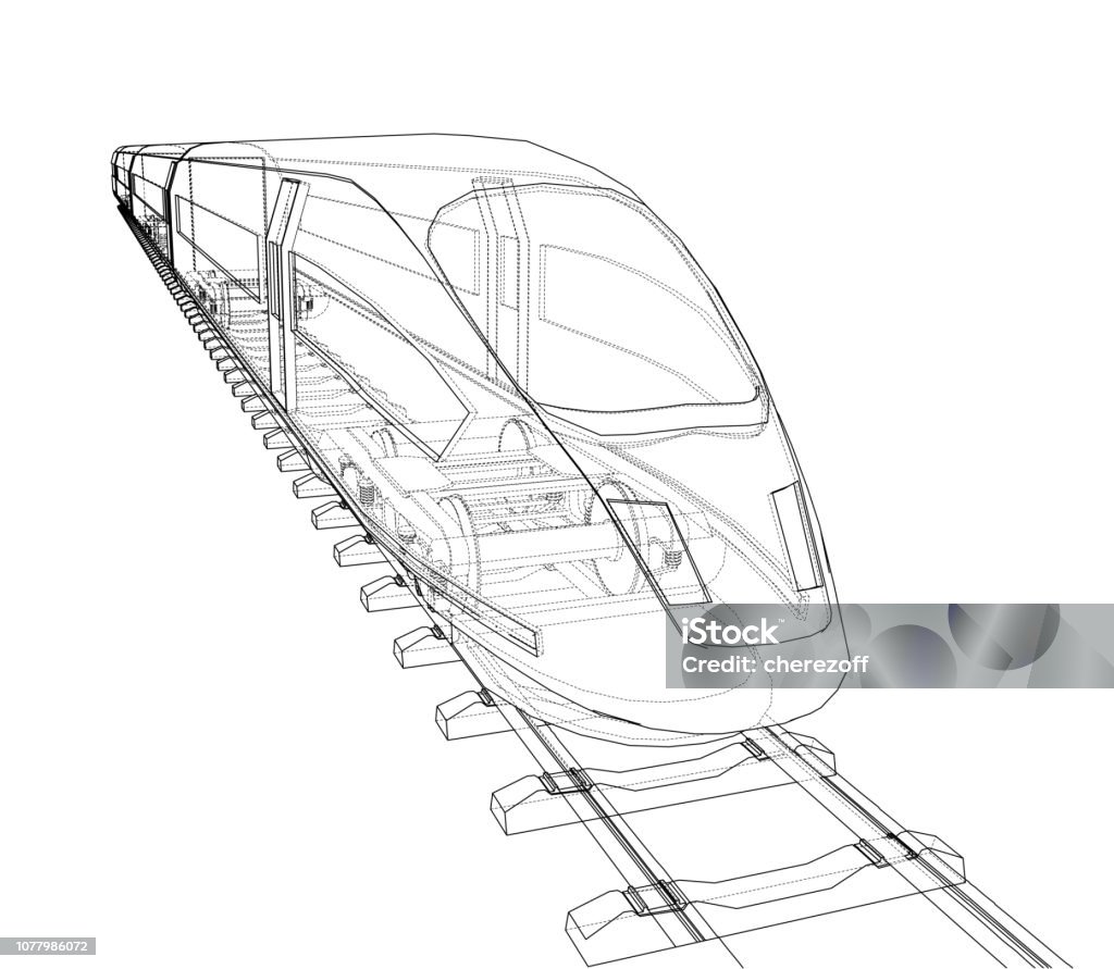 Rail Line Speed Vector Modern Speed Train Concept Vector Stock Illustration - Download Image ...