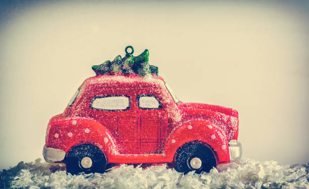 istock Christmas miniature car 1077986312