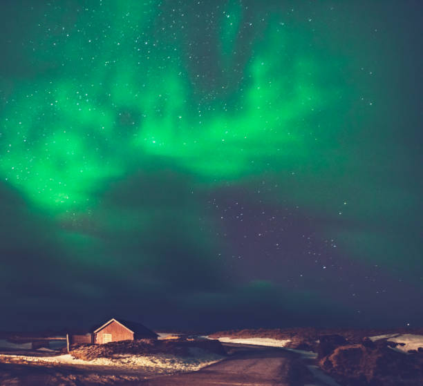 istock Amazing view of Aurora Borealis 1077991910