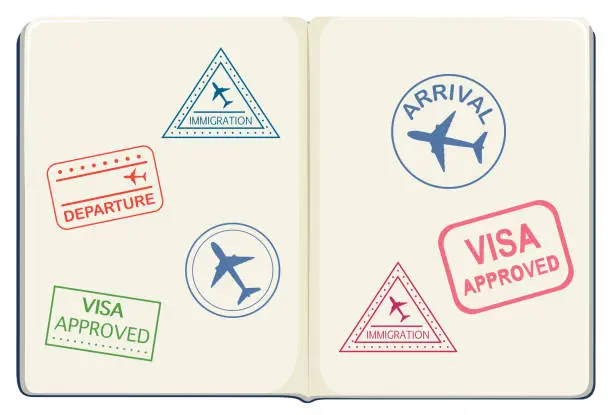 Vector illustration of Inside of a passport
