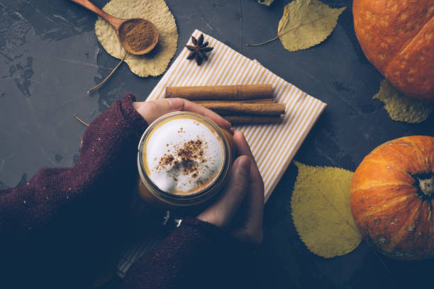 istock Pumpkin spice latte or coffee with cinnamon 1077995884