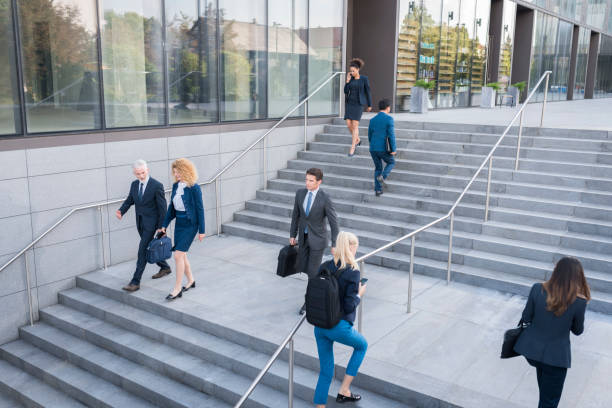 istock Business people walking at outdoors 1077996456