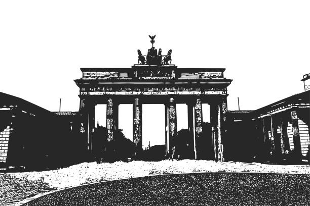 Brandenburg Gates. Berlin. Vintage hand drawn sketch Brandenburg Gates. Berlin. Vintage hand drawn sketch. Vector illustration brandenburger tor stock illustrations