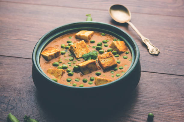 istock Green peas or matar paneer curry recipe, served in a bowl. selective focus 1077996804