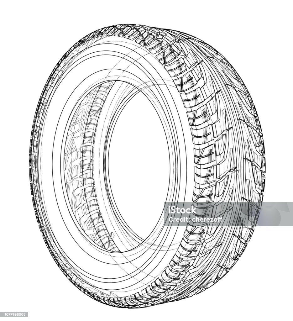 Khái Niệm Lốp Xe Ô Tô Kết Xuất Vector Của 3d Hình minh họa Sẵn có ...